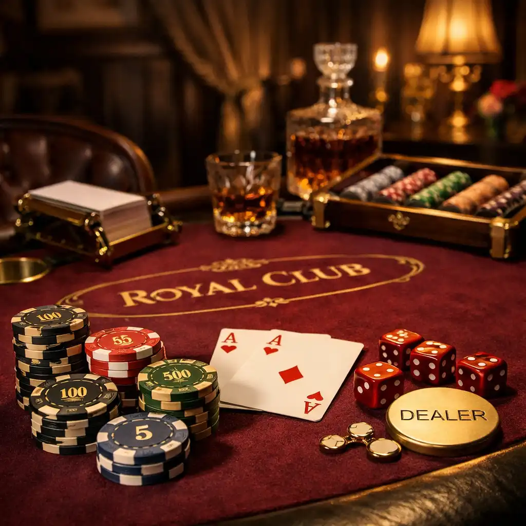 Profesjonalny stół pokerowy z nastrojową scenografią na evencie